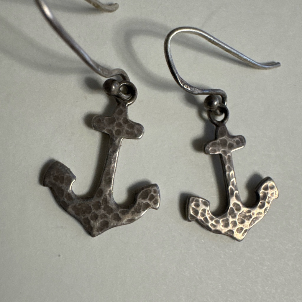 Silver Anchor Earrings